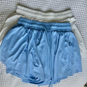 Amazon Women's Athletic Shorts in Blue and White